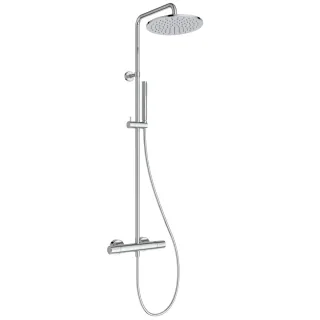Ideal Standard Duschsystem Eco CTherm T25M mit Thermostat Stick-HB und runder Kopfbrause Chrom, A849 A8491AA