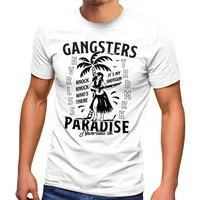 Neverless Print-Shirt Herren T-Shirt Gangsters Paradise Printshirt T-Shirt Rapper Rap Fashion Streetstyle Neverless® mit Print