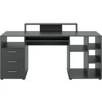 VOGL Möbelfabrik Schreibtisch Timra, Tastaturauszug, Aufsatz & Towerfach, Breite 160 cm, Made in Germany