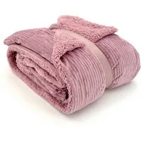 Wohndecke Flauschige Cord Kuscheldecke Sherpa Fell Sofadecke, heimtexland, 150x200 I extra dick I warm I kuschelig weich I fusselfrei