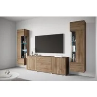 OTTO home Wohnwand KENIA, (Komplett-Set, 3-St), Vitrinen mit Eckverglasung, hängend und stehend montierbar