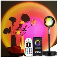 Ophy LED Nachtlicht LED Sonnenuntergang-Licht mit App-Steuerung – 16 Farben wechselnd, Projektor, Regenbogen-Effekt, perfekt für Raumfotografie & Partys