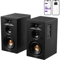 Ultimea BS-3 3-Way Bookshelf Speakers Regal-Lautsprecher Edge Horn & BassMX (Bluetooth 6.0, 70 W, 5,25'' Tieftöner, App, Heimkino, Auracast, Design ohne Frontgitter)