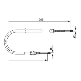 Bosch Handbremsseil hinten Peugeot 207 207/207+ 1,6