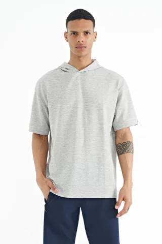 Übergroßes Kapuzen-T-Shirt mit kurzen Ärmeln