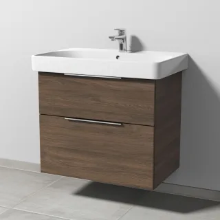 Sanipa 3way Waschtischunterbau zu Geberit Smyle Square Waschtisch mit 2 Auszügen, Eiche-Arizona UM67280