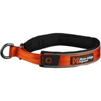 Non-stop dogwear Hunde-Halsband CRUISE Collar orange, Webbing: Nylon Inner material: Neopren Threads: Nylon Aluminum D-ring, Gut gepolstertes Hundehalsband mit Zugstopp-Funktion