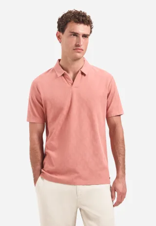 No Excess - Polo Short Sleeve Jacquard Coral - Gr. - XL