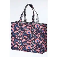 Himalaya Clothing Strandtasche Handtasche Damen groß mit lebendigem Muster und großzügigem Stauraum, Gesteppter Shopper mit integrierter kleiner Innentasche Motiv Blumen