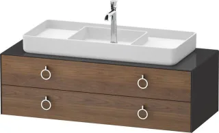 Duravit White Tulip Konsolenwaschtischunterbau wandhängend Amerikanischer Nussbaum & Graphit Matt & WT4992M77H10000