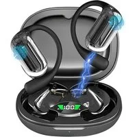 MOPUEA Offene Ohr-Bluetooth 5.4 kabellose Kopfhörer LED wasserdicht 50h Kopfhörer (Offenes Design, Knochenleitung, Hi-Fi-Sound, ultraleicht)