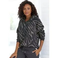 LASCANA Kapuzensweatshirt mit Zebramuster, Loungewear