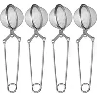 BAYLI Abflusssieb Bayli 4er Set Teezange aus Edelstahl für losen Tee, 4 Stück Tee Ei