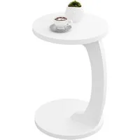 Woltu Beistelltisch, Couchtisch rund, C Form, für Sofa Bett, φ38xH55 cm