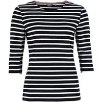 modAS 3/4-Arm-Shirt Damen 25902 Bretonisches Shirt Streifen - Gestreiftes Rundhalsshirt Maritimer Ringellook, Streifenshirt Baumwolle (ca. 225 g/m), Rundhals