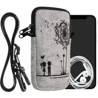 kwmobile Handytasche Handytasche für Smartphones XL - 6,7/6,8" (1-tlg), Filz Handy Hülle - Tasche mit Kette 17,2 x 8,4 cm Innenmaße