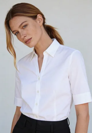 MORE & MORE - Baumwoll/Stretch Bluse weiß - Gr. - 42