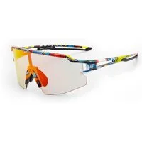 ROCKBROS Fahrradbrille Sportbrille Herren Outdoor Radfahren Angeln Golf PC Rahmen, photochrom, UV400 Schutz, ultraleicht, winddicht