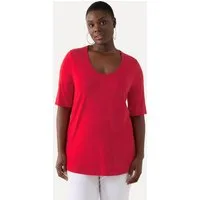 Ulla Popken T-Shirt Shirt 1/2 Arm Doublelayer