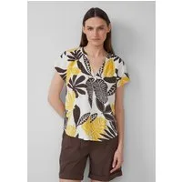 s.Oliver Kurzarmbluse Bluse Ärmellose Bluse aus Leinenmix im Relaxed Fit