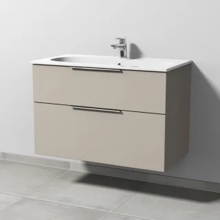 Sanipa 3way Waschtischunterbau zu Geberit Acanto Slim Waschtisch mit 2 Auszügen, Kaschmir-Matt UP4121U