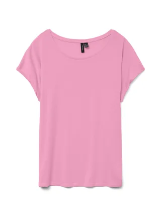 VERO MODA - VMAVA PLAIN SS TOP JRS NOOS Prism Pink - Gr. - L