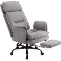 IWMH Bürostuhl Ergonomisch PU-Leder Chefsessel (Höhenverstellbar Schreibtischstuhl mit Kopfstütze und Fußstütze), Drehstuhl für Arbeitszimmmer Konferenzraum Büro Gaming