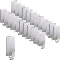 relaxdays Klebehaken 24er Set eckig