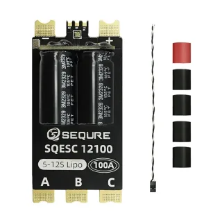SEQURE 12100 Brushless ESC Electric Speed Controller 5-12S Power Supply 100A BLHeli_32 / AM32 Firmware Support 128KHz PW