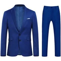 Allthemen Anzug (2 tlg) Herren 2 tlg Anzug mit 2 Knöpfen Komplettanzug für Hochzeiten