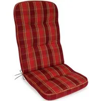 Herlag Hochlehnerauflage Tilly, (1 St), Gartenmöbelauflage 123x50x9cm Rot-Kariert