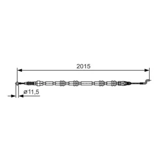Bosch Handbremsseil hinten VW Transporter T5 1987482017