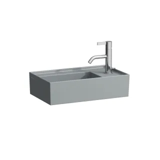 LAUFEN Handwaschbecken Kartell 280x460x150 asymmetrisch, 1 Hahnloch rechts, ohne Überlauf, graphit m H8153347581111