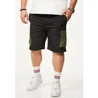 SOULSTAR Cargoshorts im Tech Utility-Style für Herren aus leichtem Nylon Regular-Fit Kurze Hose mit Gummibund & Klickverschluss - Sommer-Shorts Bermuda