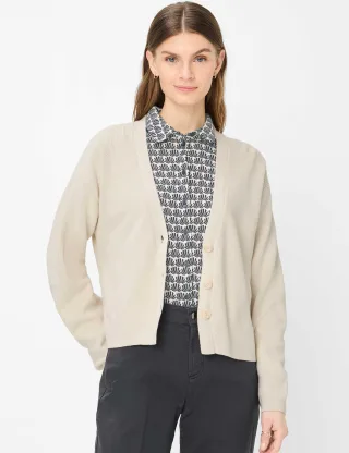 Brax Damen Strickjacke Style ANIQUE dark ecru, hellbeige, Gr. 36