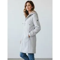 Blue Wave Fleecejacke Naomi Damen Strickfleecemantel Naomi mit Teddy-Futter - Fleecemantel Kapuze
