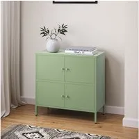 skølm Kommode Atriona aus Metall (Mintgrün, 2 Fächer & 4 Türen), Metallschrank 81 x 80 x 38 cm, auch verfügbar mit 3 Fächern