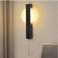 ZMH LED Wandleuchte Innen Wandlampe mit Schalter 3000K Warmweiß, LED fest integriert, warmweiß