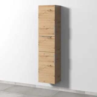 Sanipa 3way Hochschrank mit 2 Türen und 1 Auszug, Eiche Natural-Touch UM10485