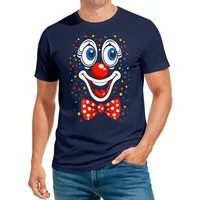 MoonWorks Print-Shirt Herren T-Shirt Fasching Karneval - Clowngesicht -Kostüm-Ersatz mit Print