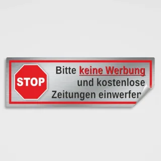 Bitte keine Werbung einwerfen als Aufkleber oder Magnet