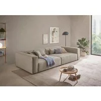 LeGer Home by Lena Gercke 3-Sitzer PIARA XXL Struktur, Sofa mit Kedernaht, schwarze Füße, bequemer Sitzkomfort, extra tiefe Sitzfläche