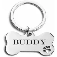 Tierluxe Dog Tag Anhänger Hundemarke (Personalisierte, Schlüsselanhänger), Gravur