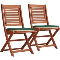 MERXX Gartenstuhl Cordoba (Set, 2 St), 2er Set, Eukalyptus, klappbar, braun, inkl. Wendeauflage