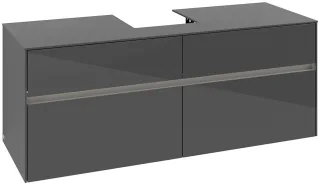 Villeroy & Boch Waschtischunterschrank Collaro C100B0 1400x548x500mm mit Beleuchtung Glossy Grey C100B0FP