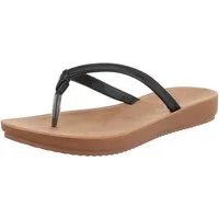Ital-Design Bequeme Flip-Flops mit goldenen Details für den Sommer Zehentrenner (89372786) Keilabsatz/Wedge Zehentrenner in Schwarz