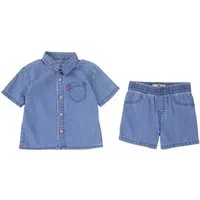 Levi's® Kids Hemd & Hose LVB WESTERN LT WT DENIM SHORT (Set, 2-tlg) /Shorts im Denim-Look aus leichter Baumwolle
