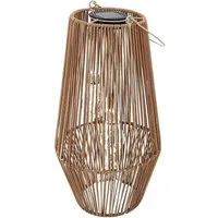 formano LED Tischleuchte Rattan-Optik, LED, Solarbetrieben, Braun, Bänder, H: 45cm
