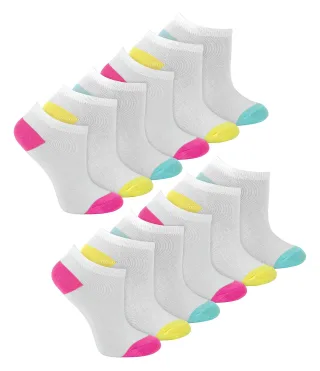 Sock Snob - 3 Paires Fille Chaussettes Basses Sports | Chaussettes Coton Courtes - Blanc