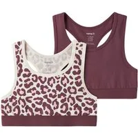 Name It Bustier NKFSHORT TOP 2P LEO NOOS (Packung, 2-tlg) Baumwollmischung, uni und bedruckt im Set